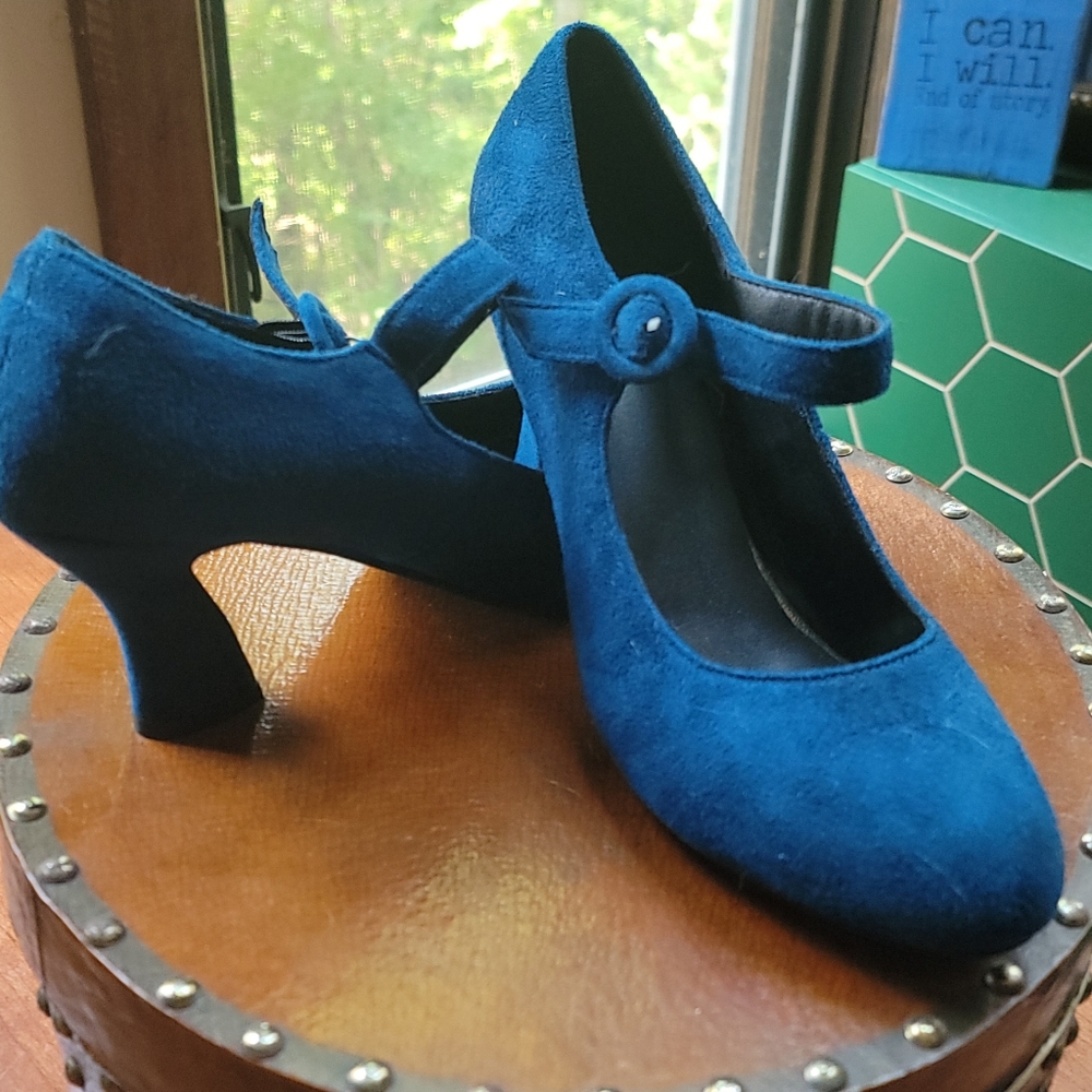MFairy Women's Buckled Mary Jane Shoes Chunky Heel Cushioned Dress Pumps 9